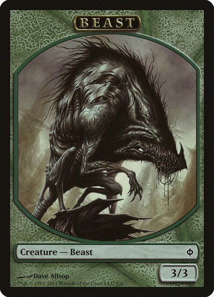 Beast Token - New Phyrexia Magic: The Gathering trading card