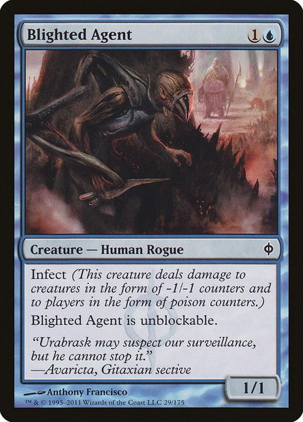 Blighted Agent - New Phyrexia Magic: The Gathering trading card