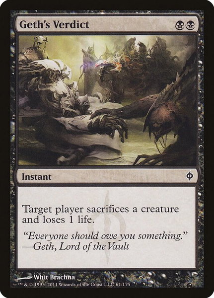 Geth's Verdict - New Phyrexia Magic: The Gathering trading card