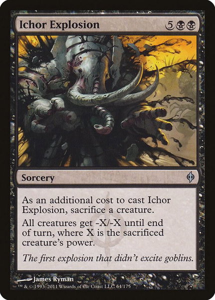 Ichor Explosion trading card from New Phyrexia Ichor Explosion - New Phyrexia Magic: The Gathering trading card