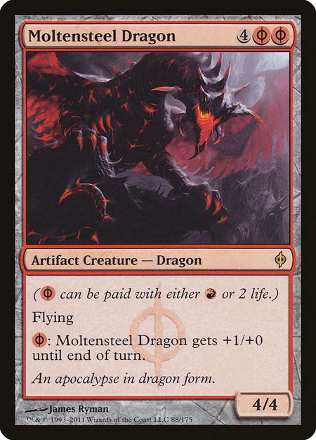 Moltensteel Dragon - New Phyrexia Magic: The Gathering trading card