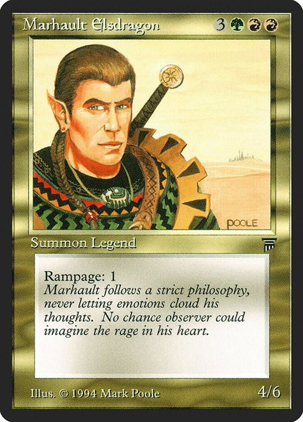 Marhault Elsdragon trading card from Legends Marhault Elsdragon - Legends Magic: The Gathering trading card
