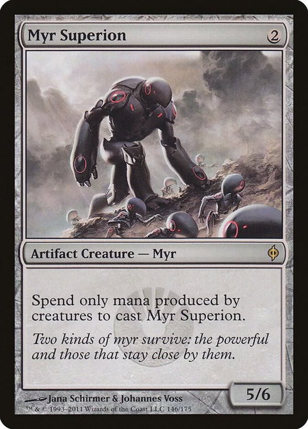 Myr Superion trading card from New Phyrexia Myr Superion - New Phyrexia Magic: The Gathering trading card