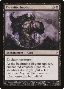 Parasitic Implant - New Phyrexia (NPH) #67 - Common Magic: The Gathering Trading Card
