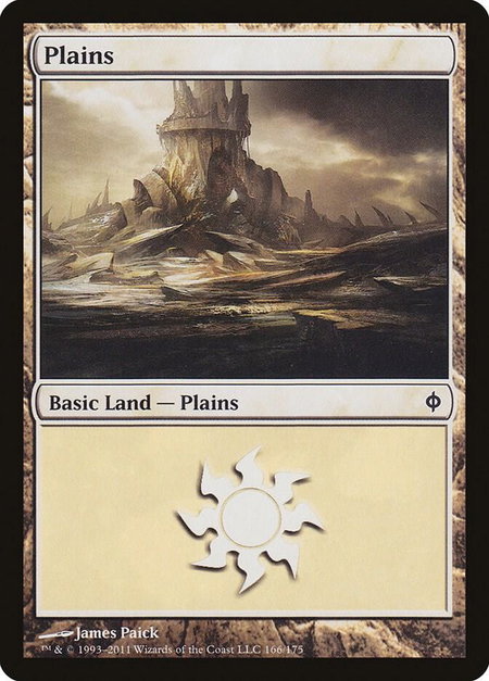 Plains (166) - New Phyrexia Magic: The Gathering trading card