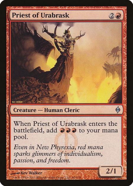 Priest of Urabrask - New Phyrexia Magic: The Gathering trading card