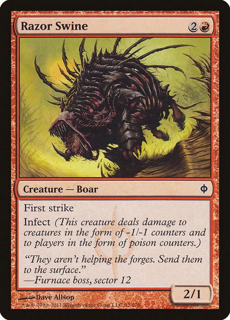 Razor Swine - New Phyrexia Magic: The Gathering trading card