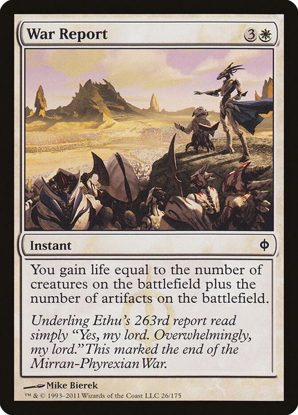 War Report trading card from New Phyrexia War Report - New Phyrexia Magic: The Gathering trading card