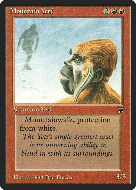 Mountain Yeti - Legends Magic: The Gathering trading card