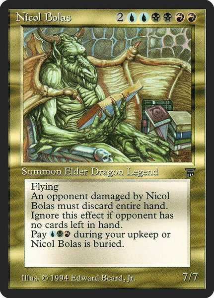 Nicol Bolas - Legends Magic: The Gathering trading card