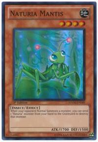 Naturia Mantis trading card from Hidden Arsenal 4 Naturia Mantis - Hidden Arsenal 4 YuGiOh trading card