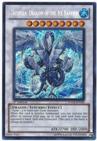 Trishula, Dragon of the Ice Barrier trading card from Hidden Arsenal 4 Trishula, Dragon of the Ice Barrier - Hidden Arsenal 4 YuGiOh trading card