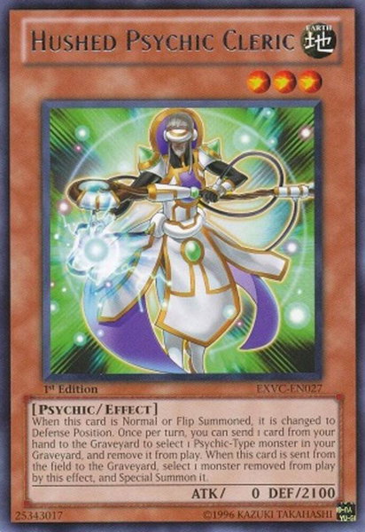 Hushed Psychic Cleric - Extreme Victory YuGiOh trading card