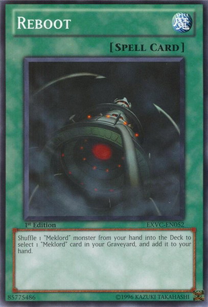 Reboot trading card from Extreme Victory Reboot - Extreme Victory YuGiOh trading card