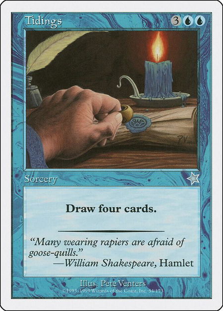 Tidings - Starter 1999 Magic: The Gathering trading card