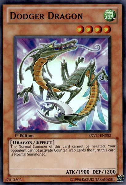 Dodger Dragon trading card from Extreme Victory Dodger Dragon - Extreme Victory YuGiOh trading card