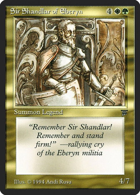 Sir Shandlar of Eberyn - Legends Magic: The Gathering trading card