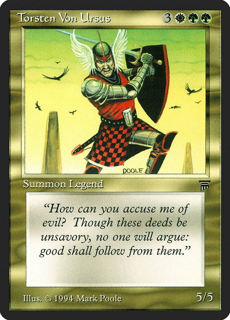 Torsten Von Ursus - Legends Magic: The Gathering trading card