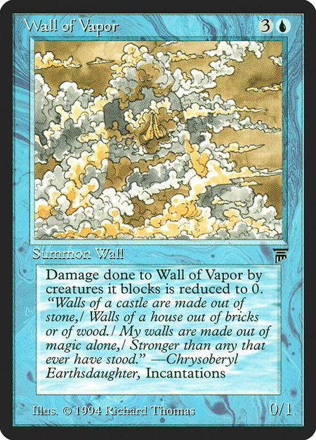 Wall of Vapor trading card from Legends Wall of Vapor - Legends Magic: The Gathering trading card