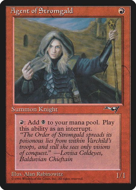 Agent of Stromgald (Woman Holding Staff) - Alliances Magic: The Gathering trading card