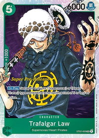 Trafalgar Law - Super Pre-Release Starter Deck 2: Worst Generation (ST-02 PRE) #ST02-009 - Super Rare One Piece Trading Card