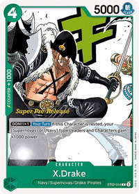 X.Drake - Super Pre-Release Starter Deck 2: Worst Generation (ST-02 PRE) #ST02-014 - Common One Piece Trading Card