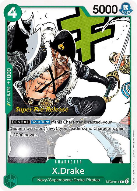 X.Drake - Super Pre-Release Starter Deck 2: Worst Generation One Piece trading card
