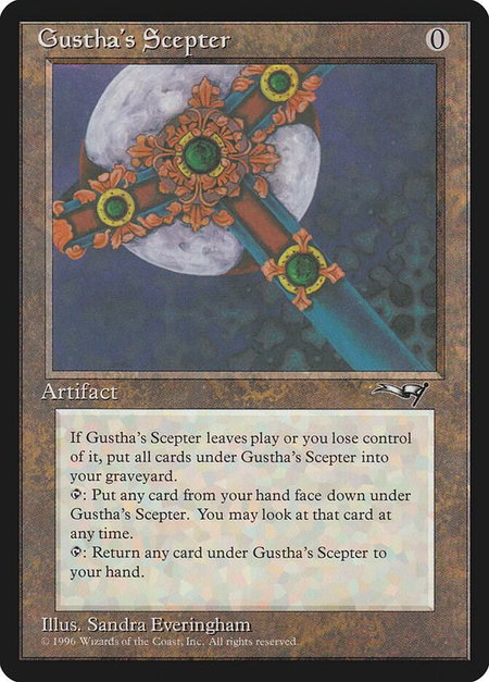 Gustha's Scepter trading card from Alliances Gustha's Scepter - Alliances Magic: The Gathering trading card