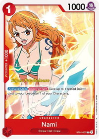 Nami - Super Pre-Release Starter Deck 1: Straw Hat Crew (ST-01 PRE) #ST01-007 - Common One Piece Trading Card