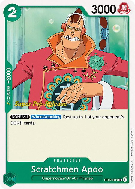 Scratchmen Apoo - Super Pre-Release Starter Deck 2: Worst Generation One Piece trading card