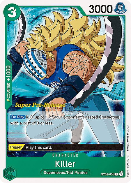 Killer - Super Pre-Release Starter Deck 2: Worst Generation One Piece trading card