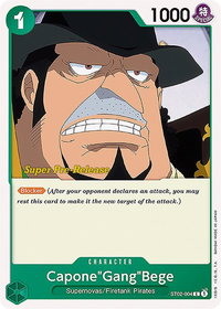 Capone"Gang"Bege - Super Pre-Release Starter Deck 2: Worst Generation (ST-02 PRE) #ST02-004 - Common One Piece Trading Card