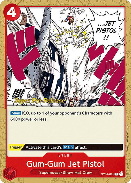 Gum-Gum Jet Pistol - Super Pre-Release Starter Deck 1: Straw Hat Crew One Piece trading card