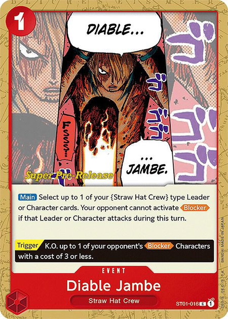 Diable Jambe - Super Pre-Release Starter Deck 1: Straw Hat Crew One Piece trading card