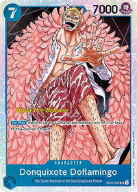 Donquixote Doflamingo - Super Pre-Release Starter Deck 3: The Seven Warlords of the Sea (ST-03 PRE) #ST03-009 - Super Rare One Piece Trading Card