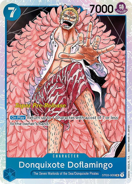 Donquixote Doflamingo - Super Pre-Release Starter Deck 3: The Seven Warlords of the Sea One Piece trading card
