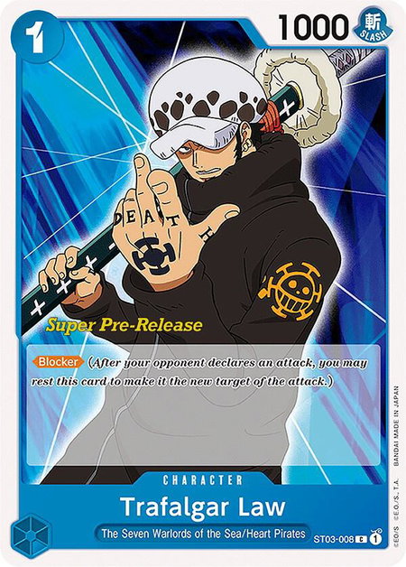 Trafalgar Law - Super Pre-Release Starter Deck 3: The Seven Warlords of the Sea One Piece trading card