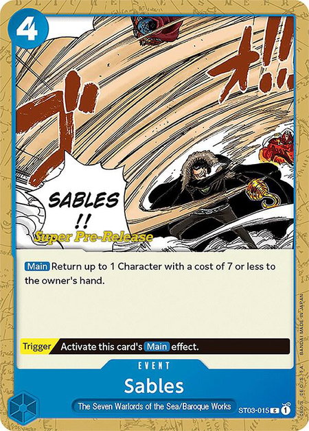 Sables - Super Pre-Release Starter Deck 3: The Seven Warlords of the Sea One Piece trading card