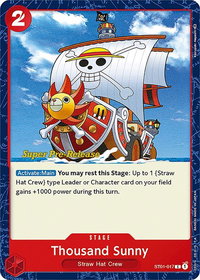 Thousand Sunny - Super Pre-Release Starter Deck 1: Straw Hat Crew (ST-01 PRE) #ST01-017 - Common One Piece Trading Card