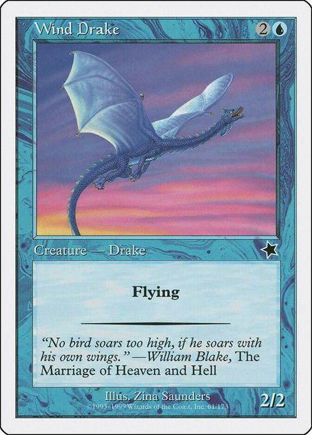 Wind Drake trading card from Starter 1999 Wind Drake - Starter 1999 Magic: The Gathering trading card