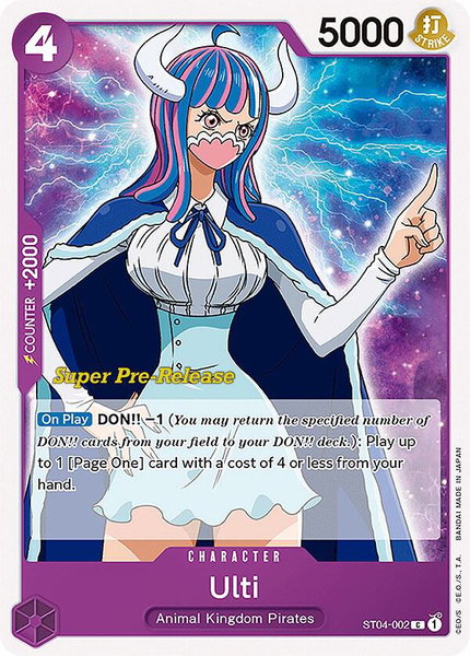 Ulti trading card from Super Pre-Release Starter Deck 4: Animal Kingdom Pirates Ulti - Super Pre-Release Starter Deck 4: Animal Kingdom Pirates One Piece trading card