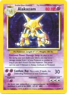 Alakazam - Base Set (BS) #001/102 - Holo Rare Pokémon Trading Card