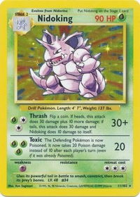 Nidoking - Base Set (BS) #011/102 - Holo Rare Pokémon Trading Card