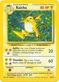 Raichu - Base Set (BS) #014/102 - Holo Rare Pokémon Trading Card