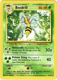 Beedrill - Base Set (BS) #017/102 - Rare Pokémon Trading Card