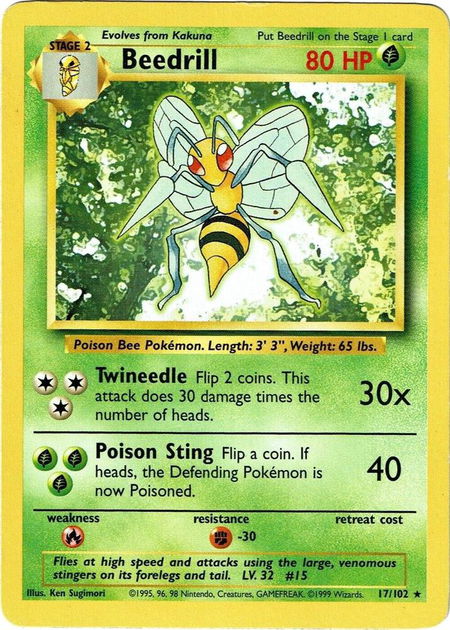 Beedrill - Base Set Pokémon trading card