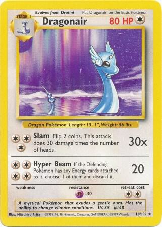 Dragonair - Base Set Pokémon trading card