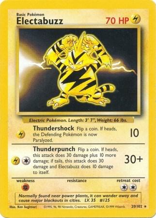 Electabuzz - Base Set Pokémon trading card