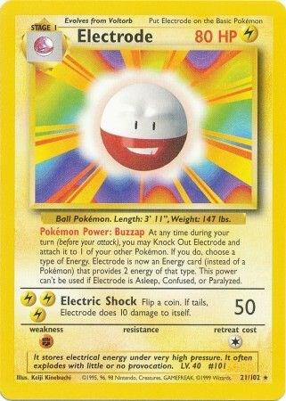 Electrode - Base Set Pokémon trading card