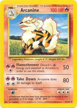 Arcanine - Base Set Pokémon trading card
